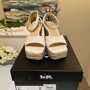 Coach Cream Platform Sandals